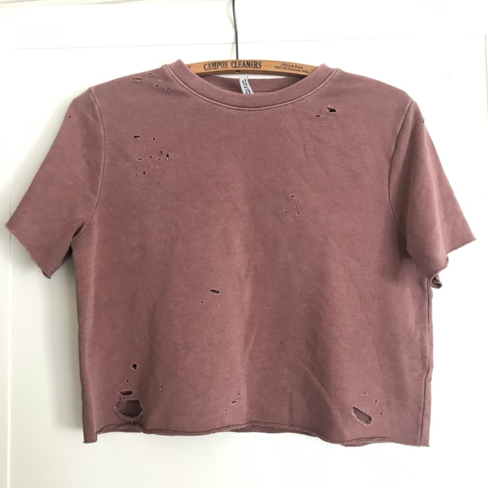 H&M | DIVIDED Distressed Crop Sweatshirt